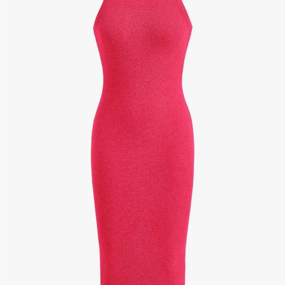Hot Pink Halter Dress Small GUC